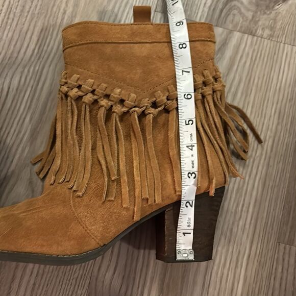 GENUINE SUEDE SBICCA VINTAGE COLLECTION FRINGE ANKLE BOOTIES LIKE NEW SIZE 8.5 - Picture 12 of 12